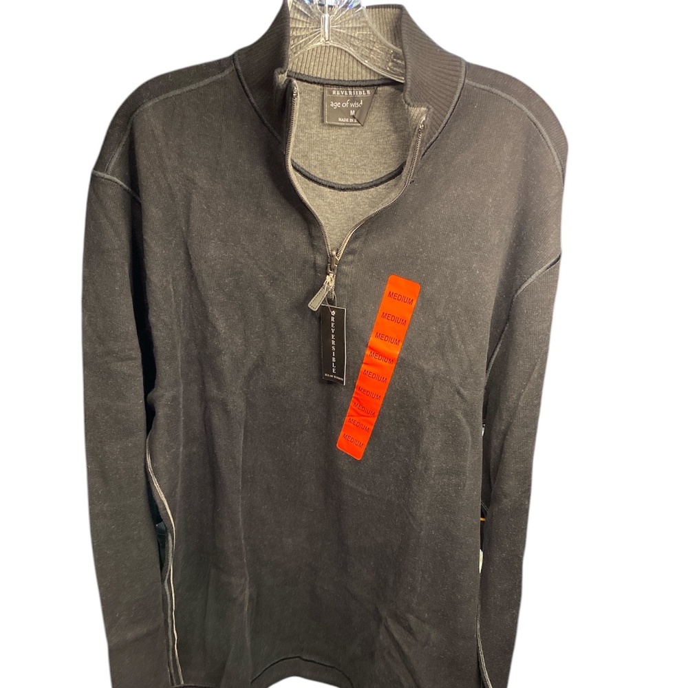 Age of Wisdom Reversible 1/4 zip Sweater NWT